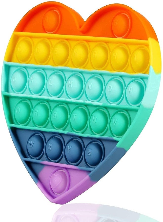 NIYANETAIL Pop It Fidget Toys, Pop it Rainbow Push Bubble Fidget Sensory Toy, Autism Special Needs Silicone Stress Relief Toy, Great Fidget Toy Sensory Toys Novelty Gifts (Heart) - Image 2